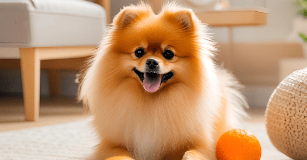 Pomeranian, fluffy small dog breed, energetic, playful, small dog breed